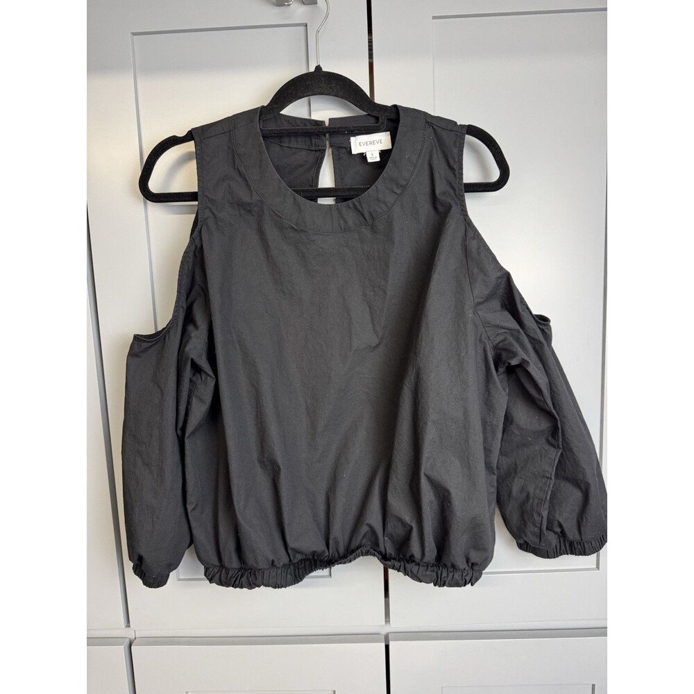 Evereve Charcoal Cold Shoulder Blouse